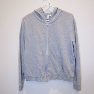 Divided H&M Basic/Basique lightweight gray full zip hoodie-Sz L